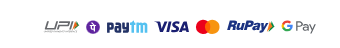 UPI, Paytm, Visa, Mastercard, RuPay and Google Pay accepted